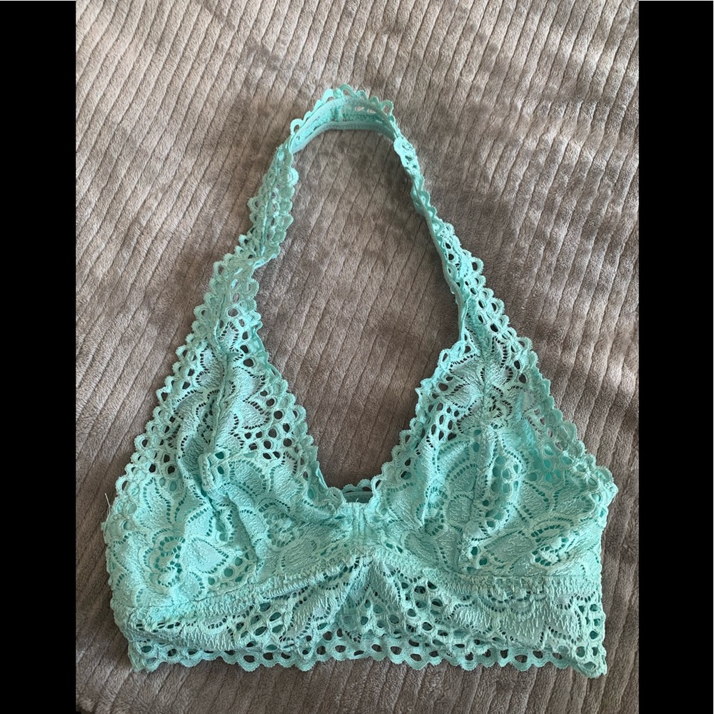 Seafoam green halter bralette aerie